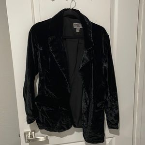 Chelsea28 velvet blazer with pockets black